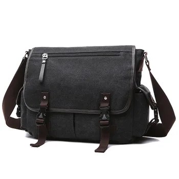Ретро холщовая чанта през рамо, младежта мъжки флип-холщовая чанта-месинджър, студентски училищна чанта, мъжка проста ежедневна чанта-месинджър