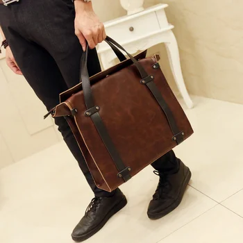 Мода 2022 Нова Корейска Мъжки чанти от най-плътта, Мъжка чанта с високо качество, Ежедневна чанта, Голяма пазарска чанта, чанта на едно рамо, Бизнес чанта