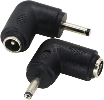 2 бр DC3,0x1,1 мм Plug под ъгъл от 90 градуса към DC5,5x2,1mm Женски Адаптер за 5 Волта за постоянен ток Барел захранващият кабел Кабел за Зареждане Конектор
