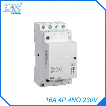 4P 4NO 230V 16A Модулен Нормално затворен Контактор с електрически машинными видове контакторов Din-рейк Домакинството на контактор за променлив ток