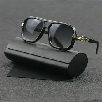 Маркови и Дизайнерски Слънчеви Очила Мъжки Класически Стръмни Поляризирани Слънчеви Очила-високо Качество в Голяма Рамка, Метални очила с UV400 в стил рап и хип-хоп