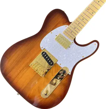Custom shop електрическа Sunburst цвят 6 жал gitaar Златен обков китара ra Кленов лешояд