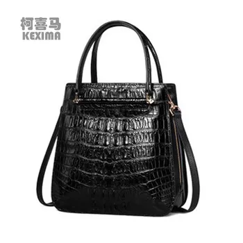 KEXIMA uanyu нова Дамска чанта от крокодилска кожа, чанта от крокодилска кожа, чанта на Едно рамо, по-голямата голям дамска чанта за чанта