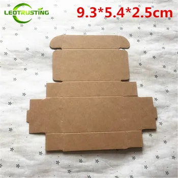Leotrusting 50шт. 9.3*5.4*2.5 см Кафява Кутия От Крафт-хартия Натурална Кутия От Крафт-Хартия за Опаковане на Подаръци Подарък Ръчна изработка на Хартия Картонена Кутия