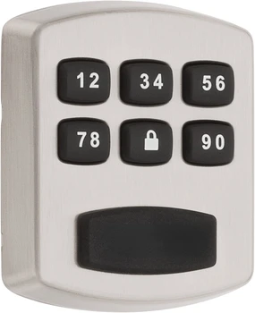 Модел 905 Value Lock Бесключевой Вход с електронна клавиатура Засовной Система за Заключване на вратите за гараж или странична врата, Сатинированный Никел