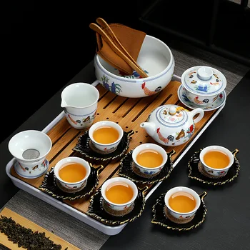 Цзиндэчжэнь син и бял порцелан чай Целия Набор от пиле цилиндър чаша кунг-фу чай Da Минг Ченг Huadou Пътен чай