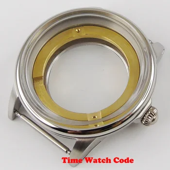 316L 41 мм Мъжки Часовник Корпус резервни части са подходящи за ЕТА 2836 ST1612 Miyota 8215 арочное стъкло неръждаема стомана, полиран bezel