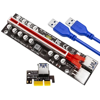 PCI-E X1-X16 USB3.0 6PIN Графичен Удължител Карта Адаптер с 12 Твердотельными Кондензатори За B250 B250C B75 БТК
