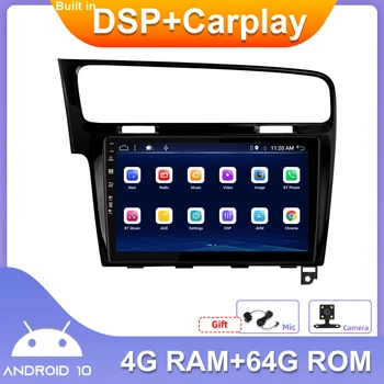 Двойна 2 Din Стерео Радио Авто Вграден DSP + Carplay 4 + GB 64 GB Android 10,0 Wifi BT SWC Камера За Volkswagen Golf 7 2013-2018